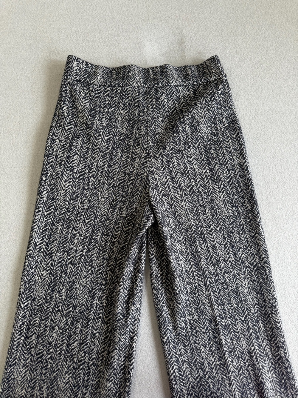 Theory Wide Leg Textured Pants Size P Women’s Wool Blend High Waisted Pockets - Picture 4 of 11